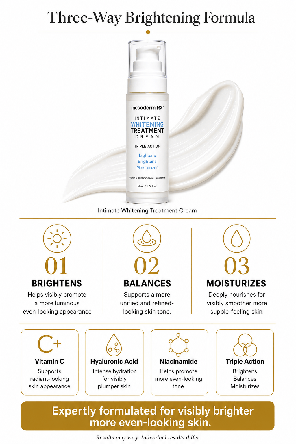 Intimate Skin Lightening Cream for Under Arms, Inner Thighs & Private Area