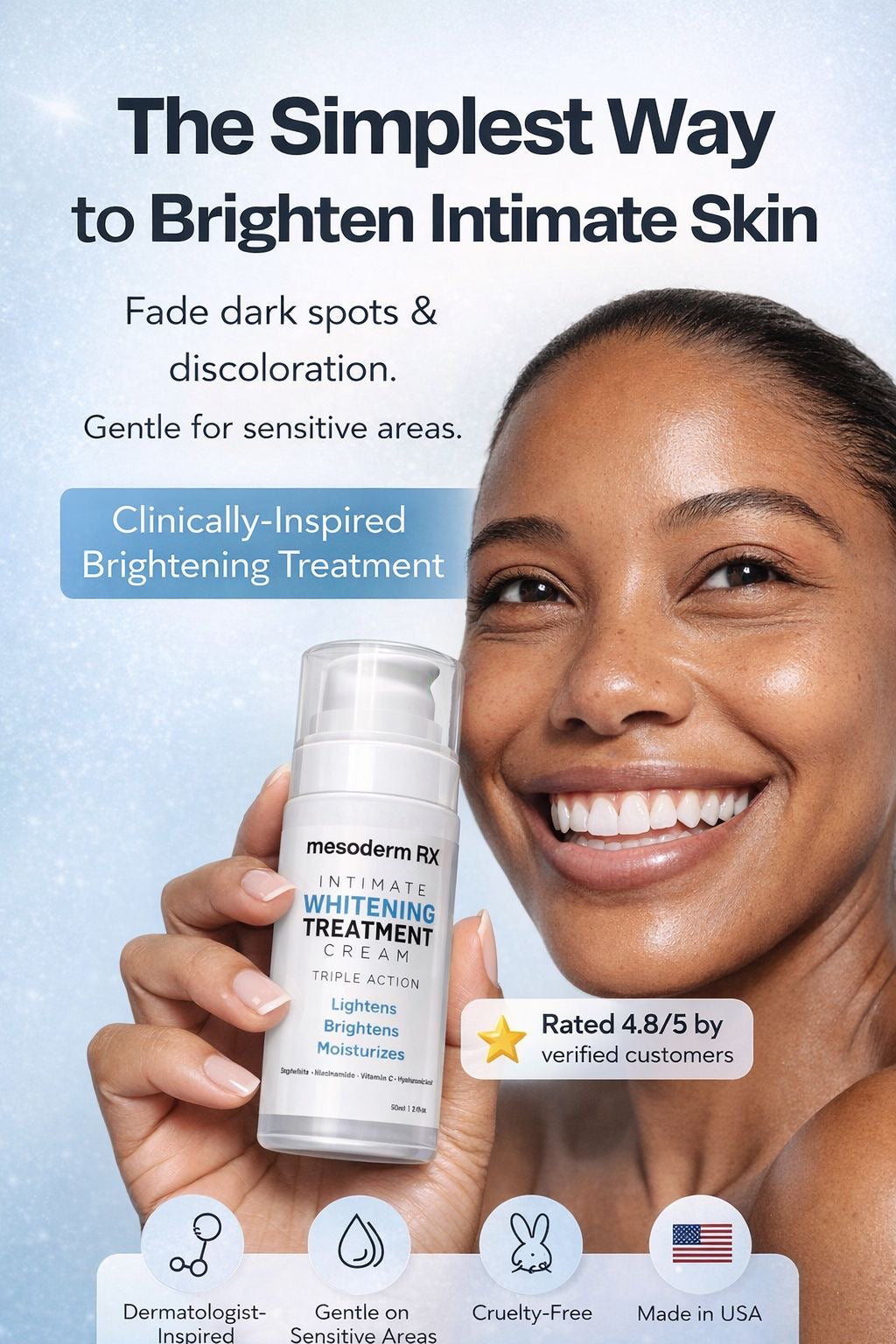 Intimate Skin Lightening Cream for Under Arms, Inner Thighs & Private Area