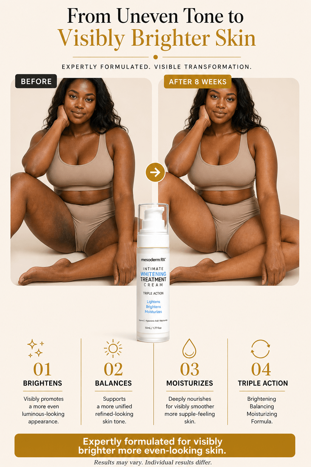 Intimate Skin Lightening Cream for Under Arms, Inner Thighs & Private Area