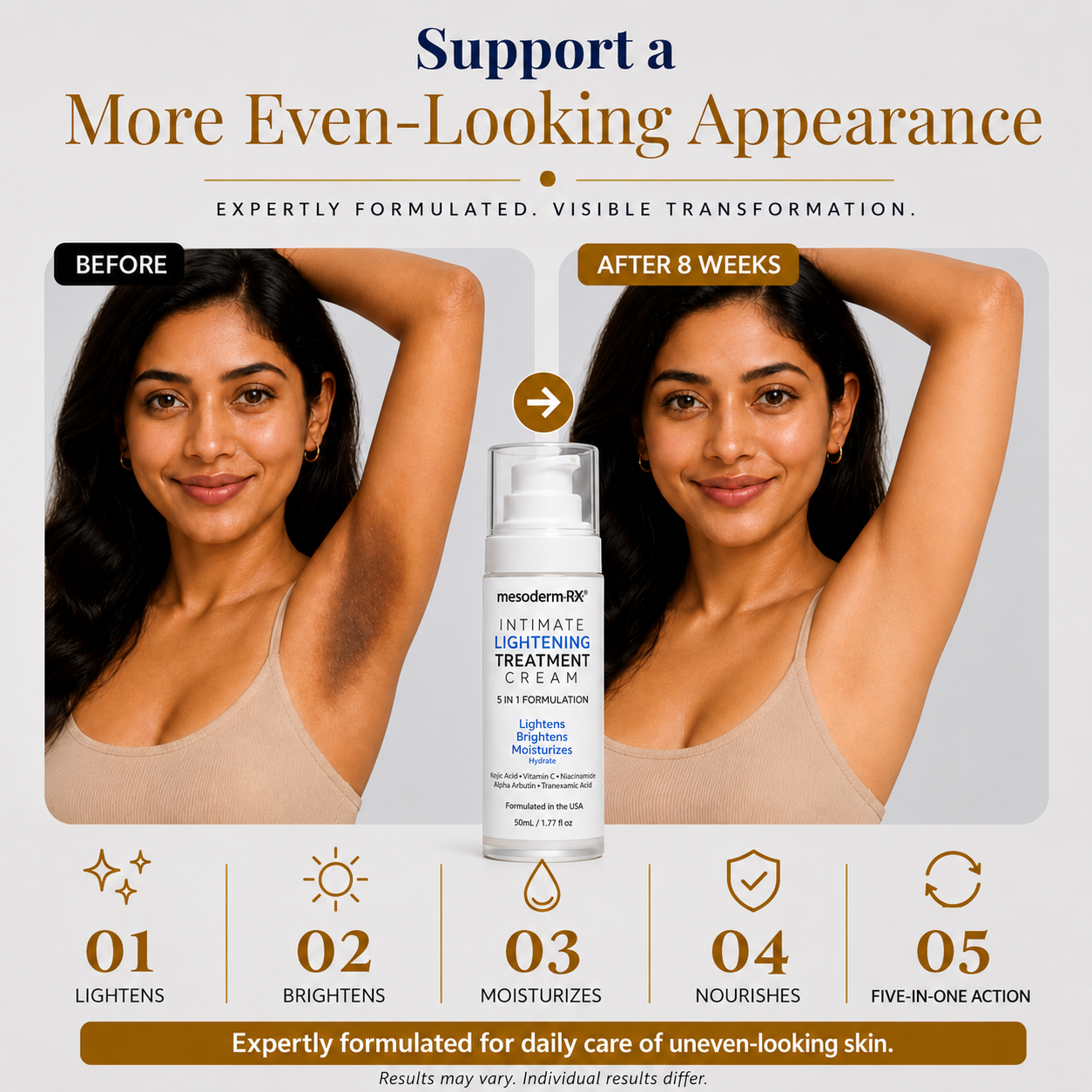 Intimate Skin Lightening Cream for Under Arms, Inner Thighs & Private Area