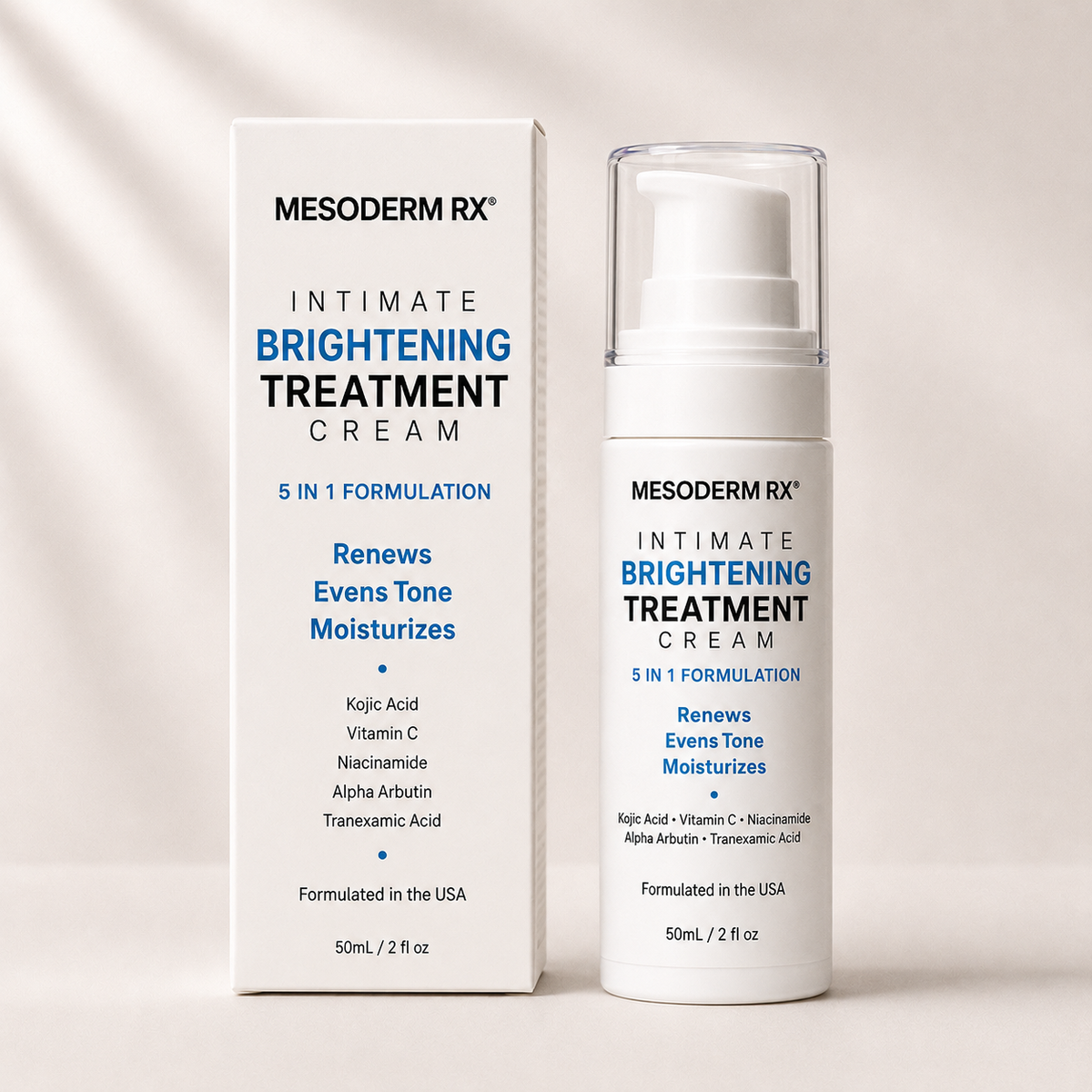 Mesoderm RX Intimate Skin Brightening Cream for Under Arms, Inner Thighs & Private Area