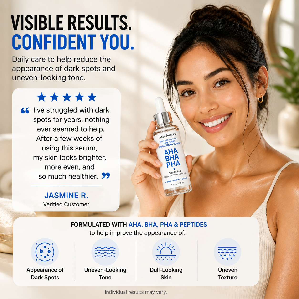 AHA + BHA + PHA Skin Brightening Serum 30ml