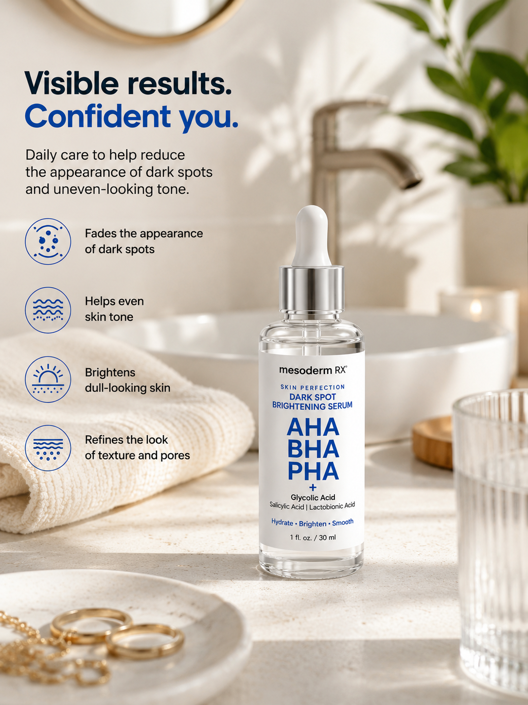 AHA + BHA + PHA Skin Brightening Serum 30ml