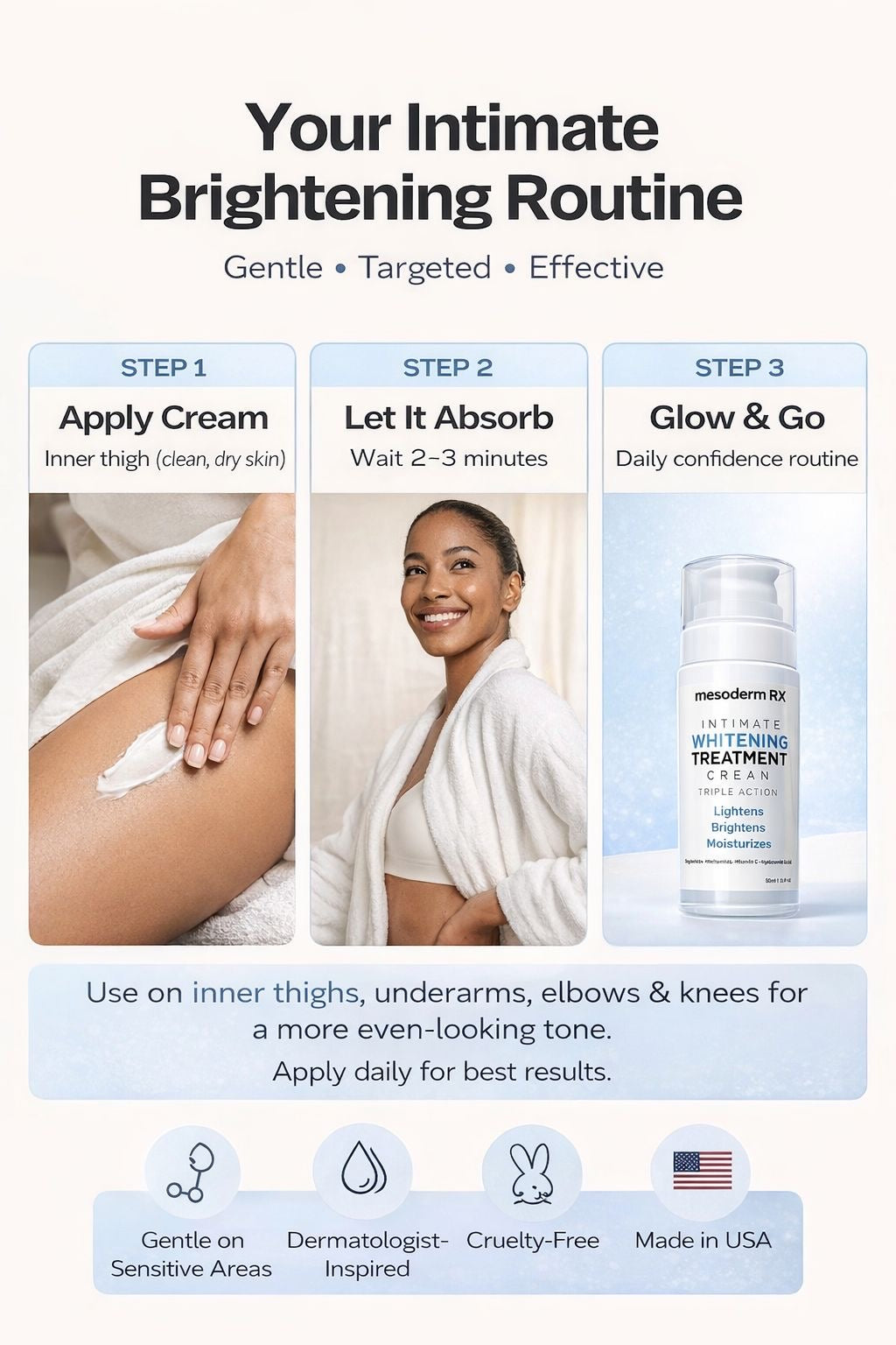 Intimate Skin Lightening Cream for Under Arms, Inner Thighs & Private Area